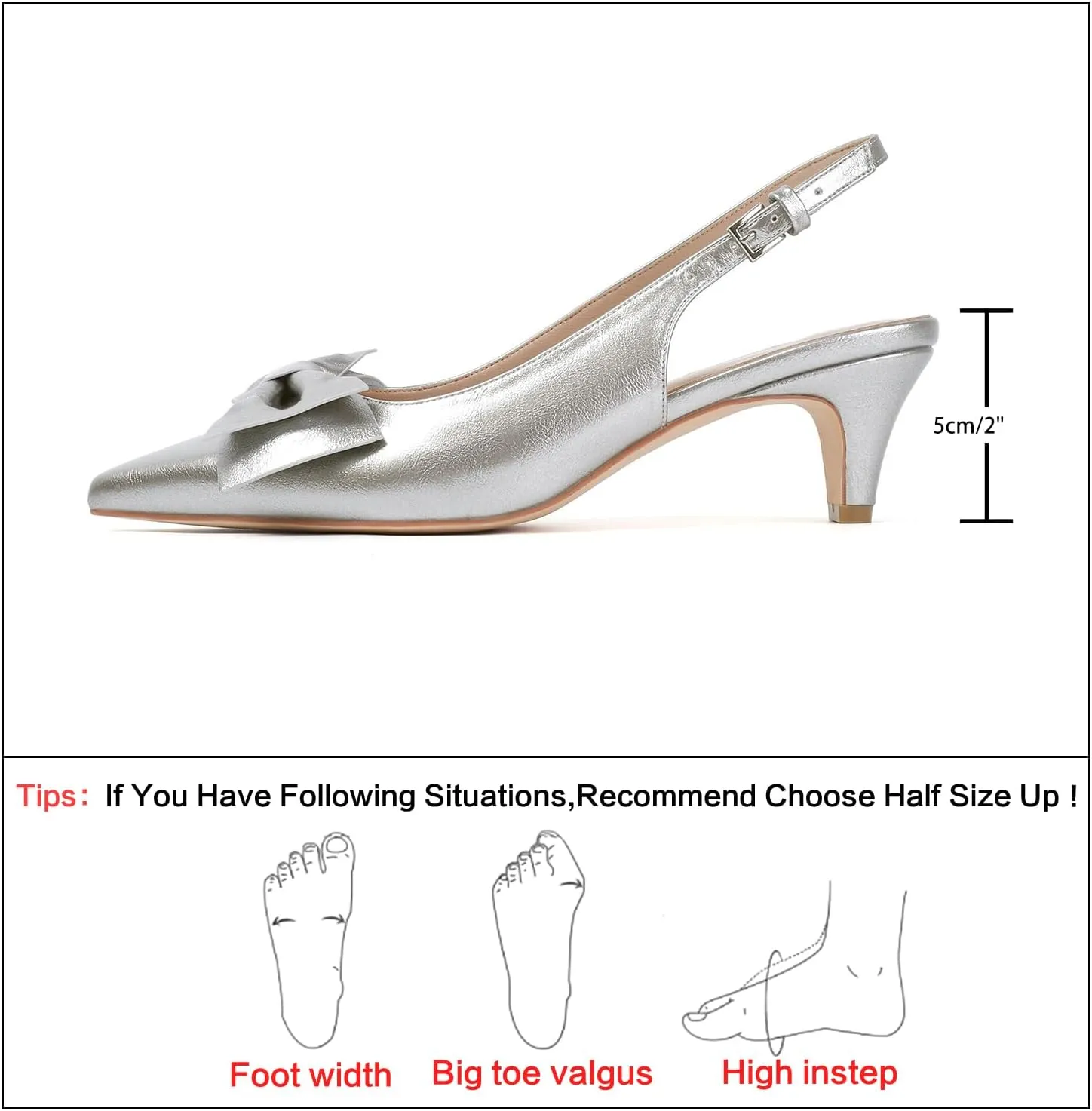 Susanny Slingback Heels for Women Stiletto Closed Pointed Toe Dress Shoes Heels Sexy Kitten Pumps Wedding Party Evening Prom Dance Ankle Strappy Shoes
