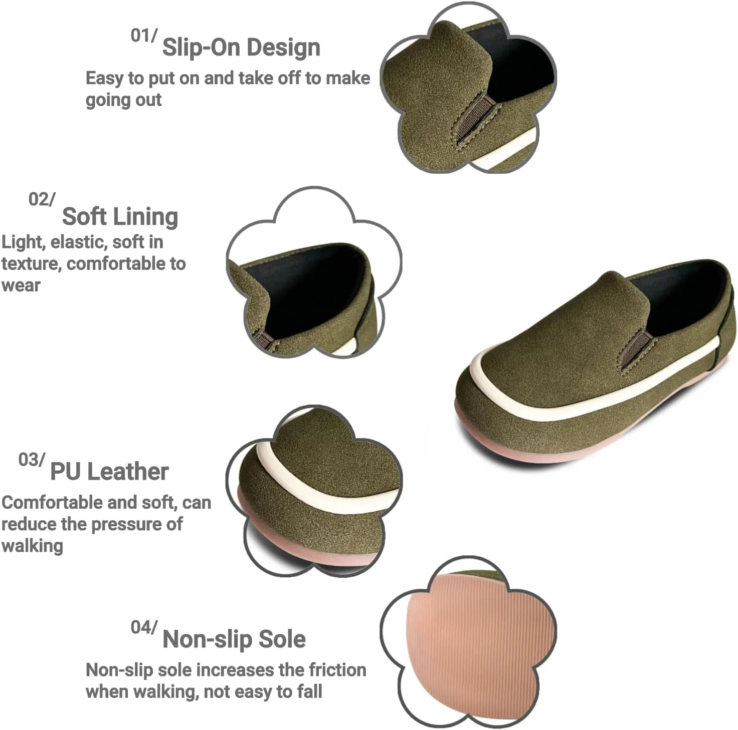 Toddler Boys Girls Leather Loafers Dress Shoes Little Kid Oxford Flats Casual Moccasins Slip-On School Uniform Walking Boat Shoes