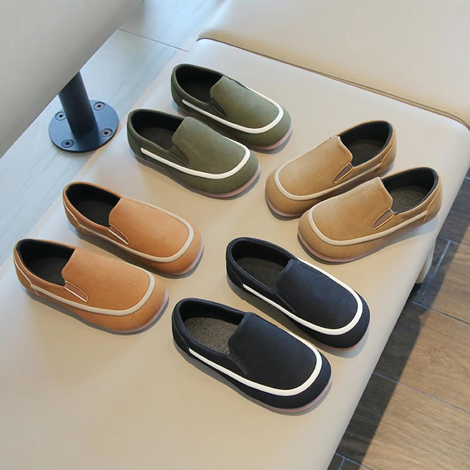Toddler Boys Girls Leather Loafers Dress Shoes Little Kid Oxford Flats Casual Moccasins Slip-On School Uniform Walking Boat Shoes