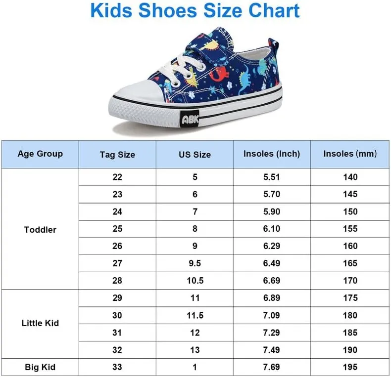 Toddler Boys Girls Slip On Canvas Sneakers Cartoon Dinasour Printed Little Kid Unisex Adjustable Strap Walking Shoes Lazy Shoes with Hook and Loops