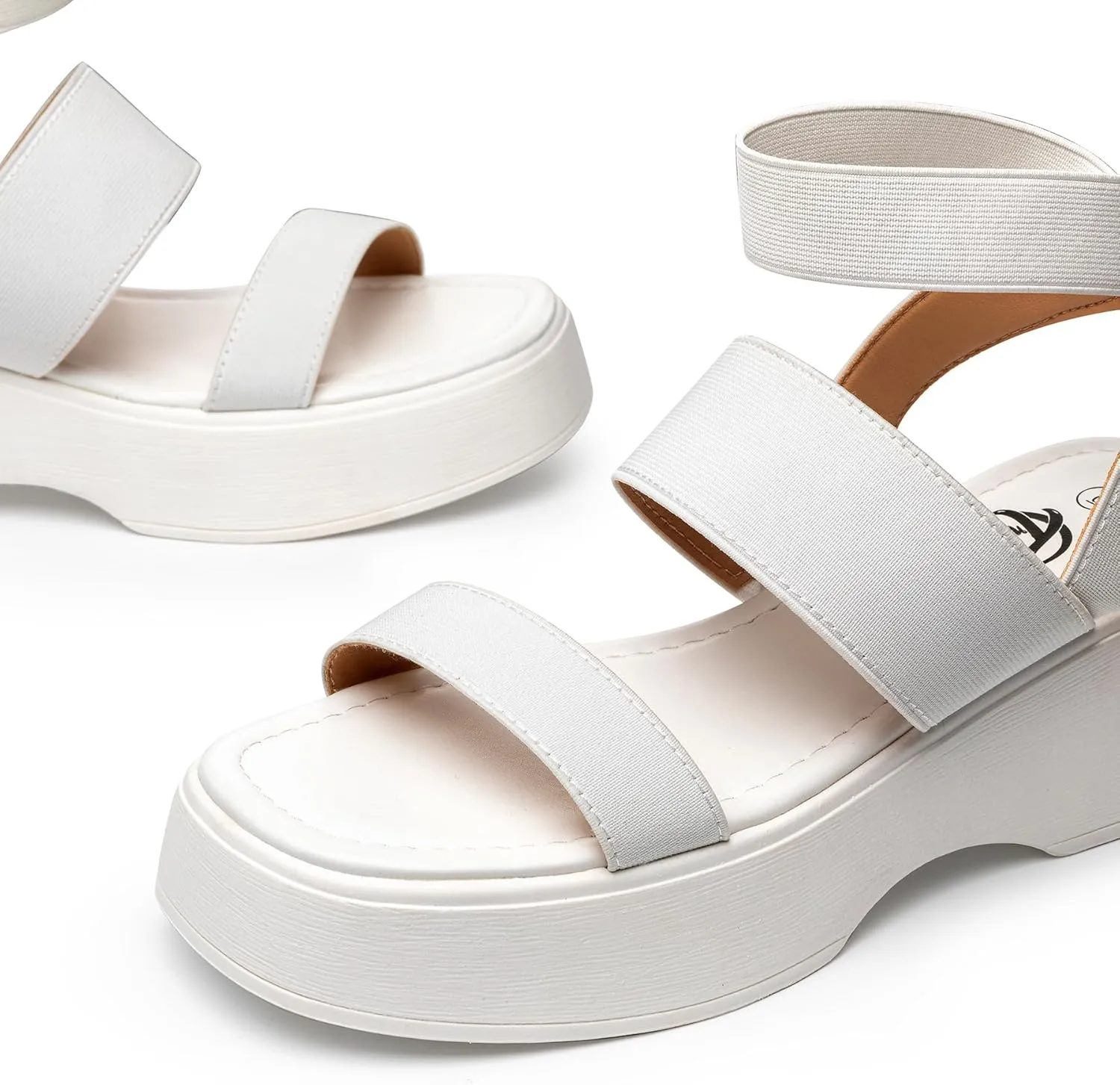 Trary Wedge Sandals for Women, Sandals for Women Dressy Summer, Cute Open Toe Platform Sandals, Lightweight Elastic Ankle Strap Sandals, Womens Heeled Sandals, Comfortable Beach Sandals, Summer Sandals for Women 2023
