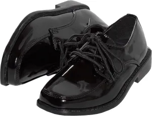 Tuxgear Boys Square Toe Patent Leather Shiny Tuxedo Shoes