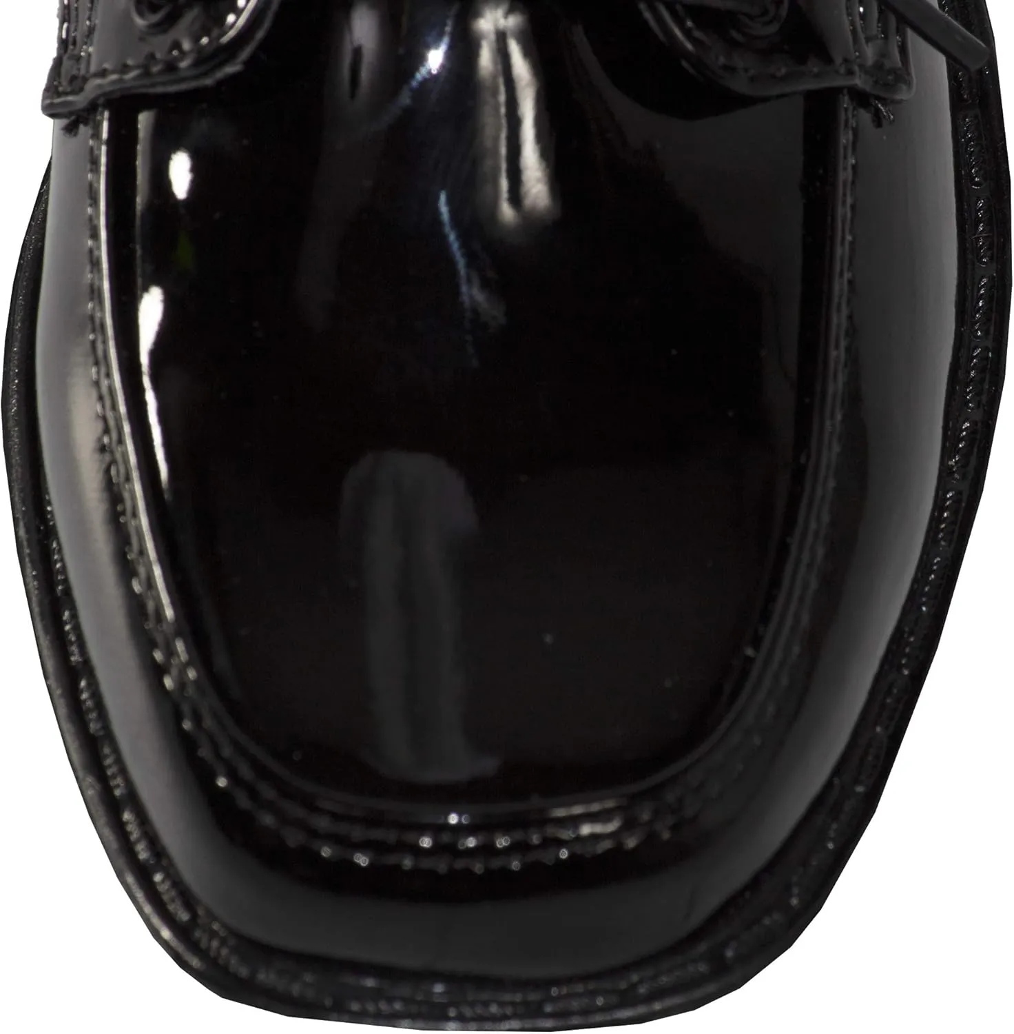 Tuxgear Boys Square Toe Patent Leather Shiny Tuxedo Shoes