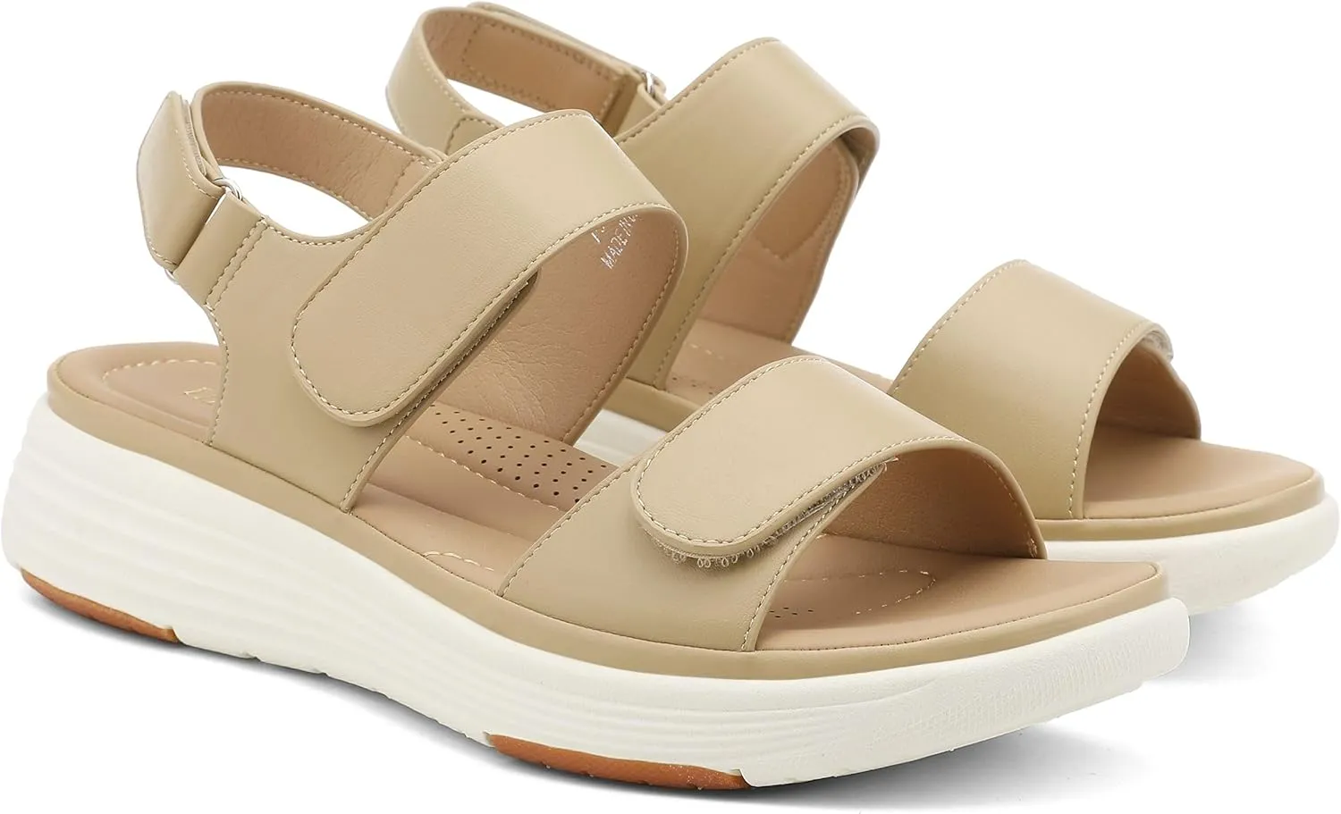 UBFEN Womens Platform Sandals Wedge Walking Comfortable Casual Adjustable Strap Lightweight Open Toe