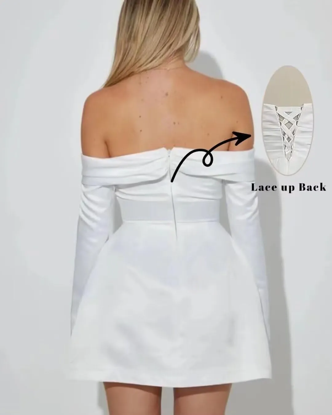 UZN Short Wedding Dresses for Women 2025 Mini Bridal Dress Wedding Reception Gowns for Bride