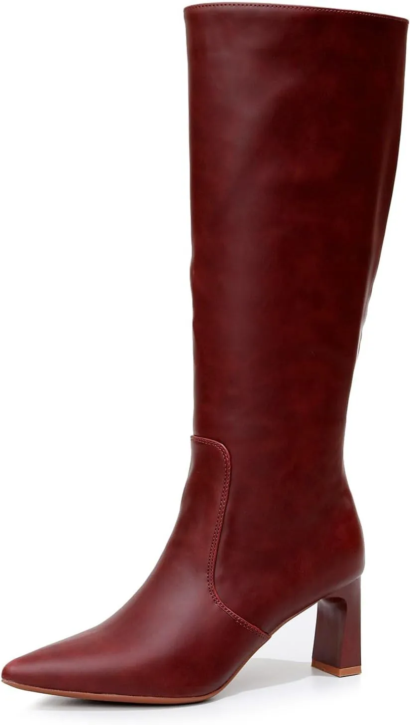 VenusCelia Women's Knee High Stretchy Fashion Boots
