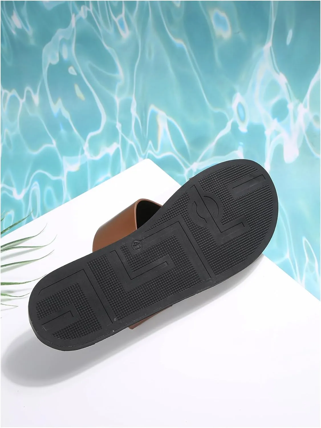 Verdusa Men's Casual Crisscross Leather Flip Flops Thong Sandals