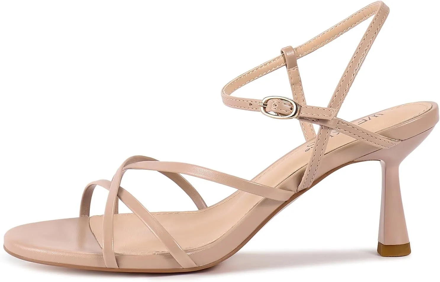 wetkiss Strappy Kitten Heels For Women Low Heel Comfy Sandals Adjustable Ankle Strap Round Open Toe For Homecoming Party Dress Wedding Gold Black White Red Silver Available