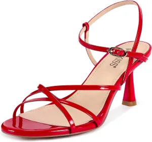 wetkiss Strappy Kitten Heels For Women Low Heel Comfy Sandals Adjustable Ankle Strap Round Open Toe For Homecoming Party Dress Wedding Gold Black White Red Silver Available