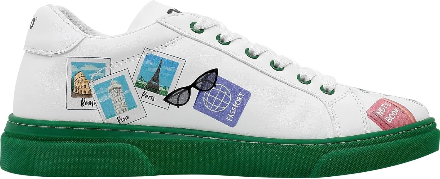 White Sneakers for Women - Handmade Women's Fashion Sneakers, Vegan Leather and Unique Design, Comfortable Shoes for Women, Ace Sneakers
