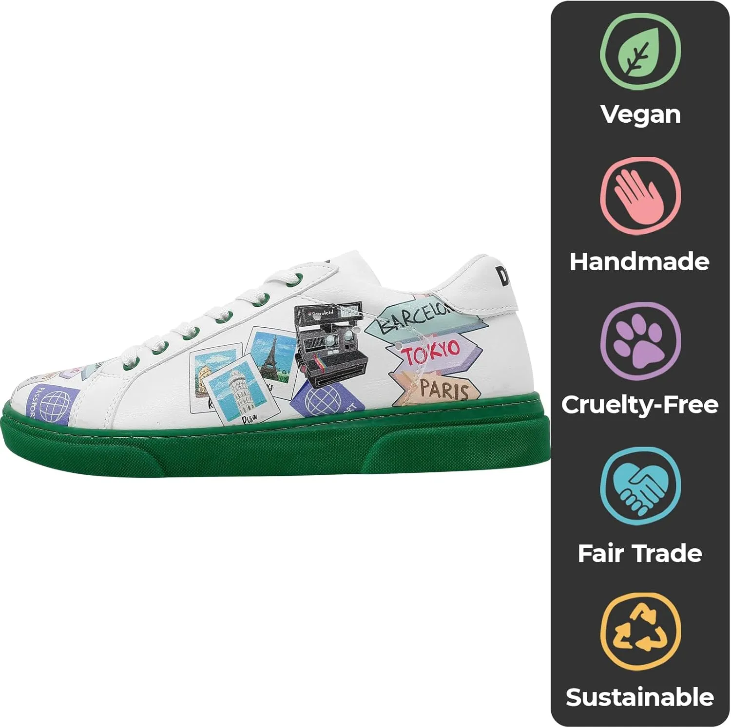 White Sneakers for Women - Handmade Women's Fashion Sneakers, Vegan Leather and Unique Design, Comfortable Shoes for Women, Ace Sneakers