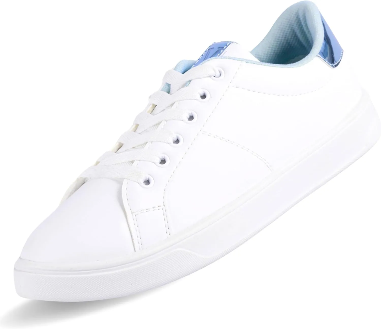 White Sneakers for Women with Comfortable Memory Foam Insoles, Easy to Clean and Durable Synthetic Leather, Versatile for Casual, Business, or Travel, Stylish and Vegan-Friendly Footwear