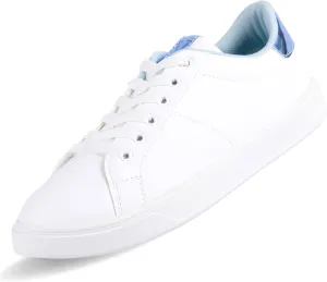 White Sneakers for Women with Comfortable Memory Foam Insoles, Easy to Clean and Durable Synthetic Leather, Versatile for Casual, Business, or Travel, Stylish and Vegan-Friendly Footwear
