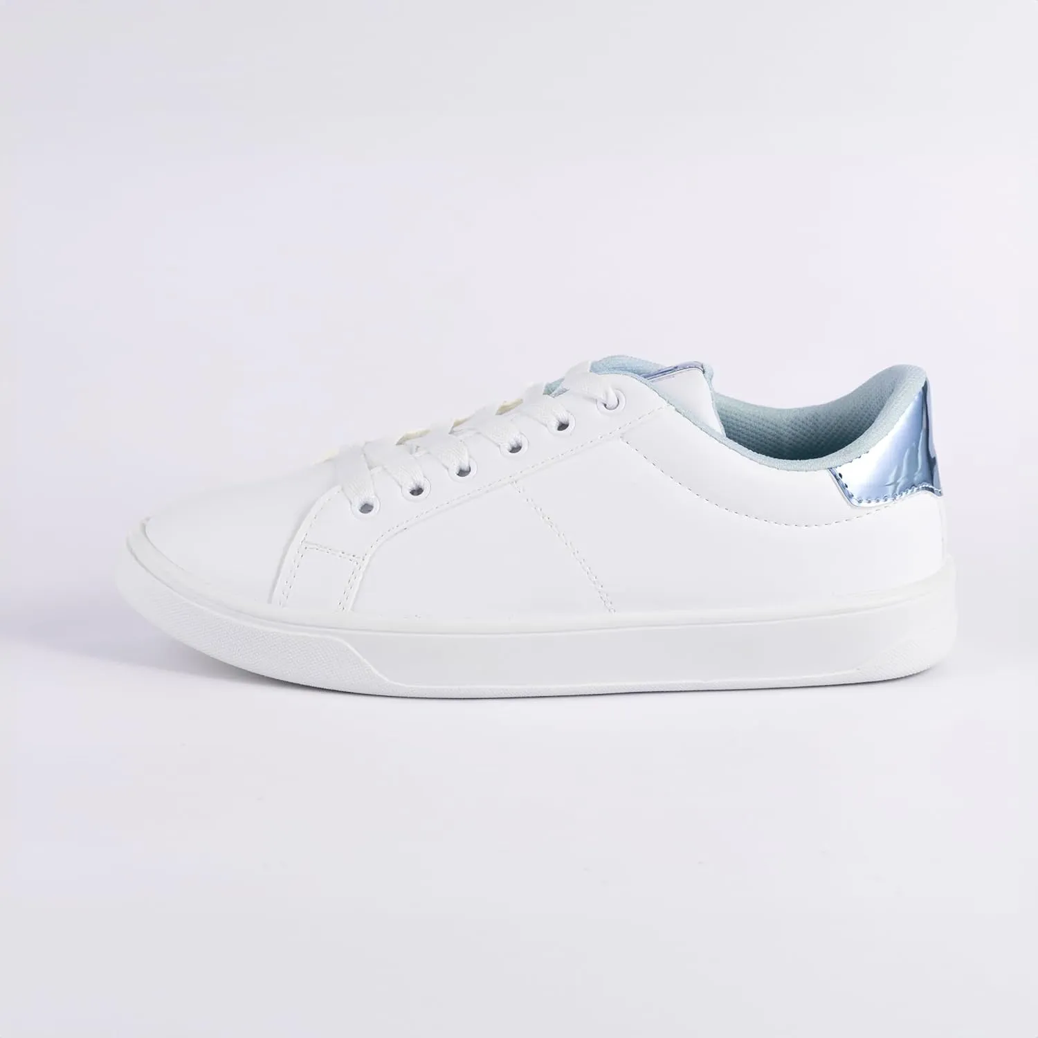 White Sneakers for Women with Comfortable Memory Foam Insoles, Easy to Clean and Durable Synthetic Leather, Versatile for Casual, Business, or Travel, Stylish and Vegan-Friendly Footwear