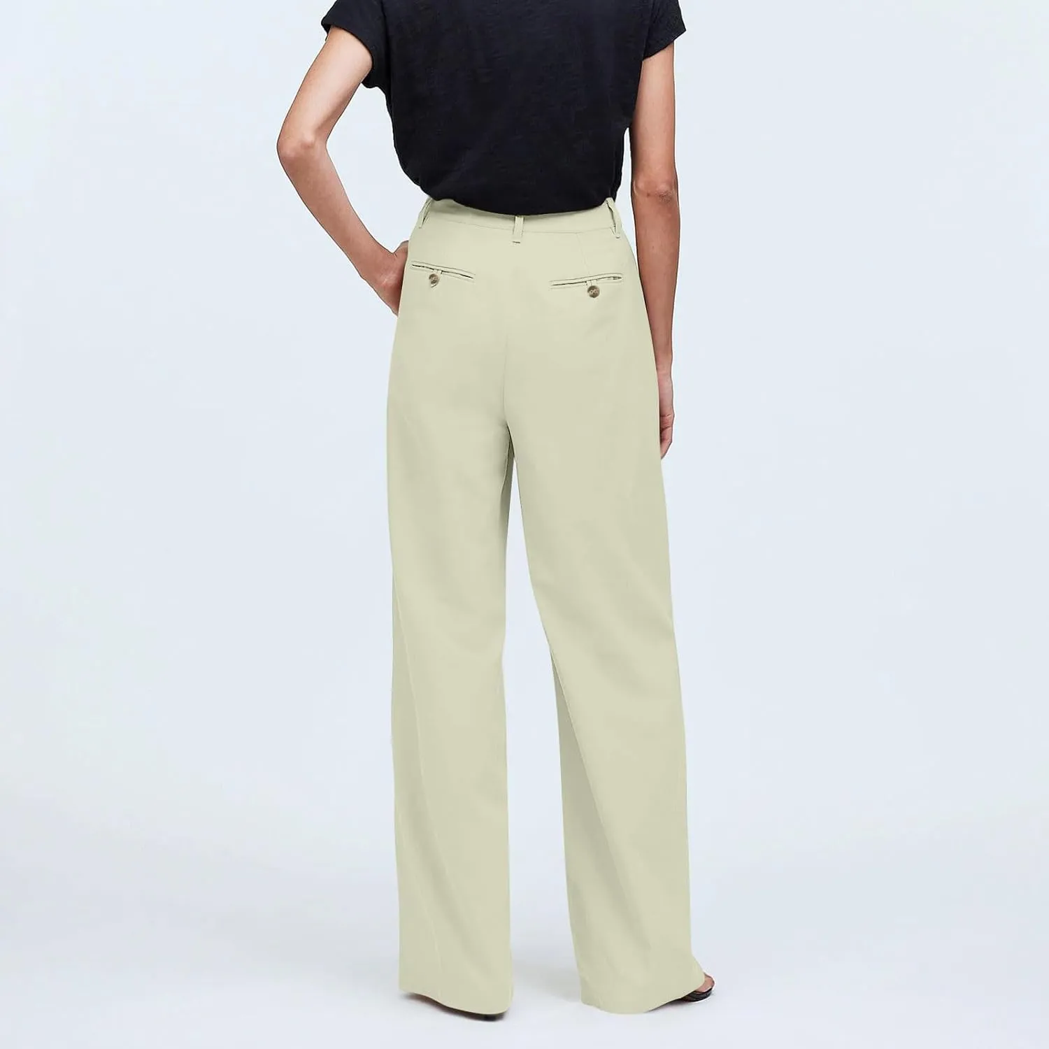 Wide Leg Dress Pants for Women High Waisted Business Casual Pants Baggy Comfy Office Work Pants Trousers with Pockets