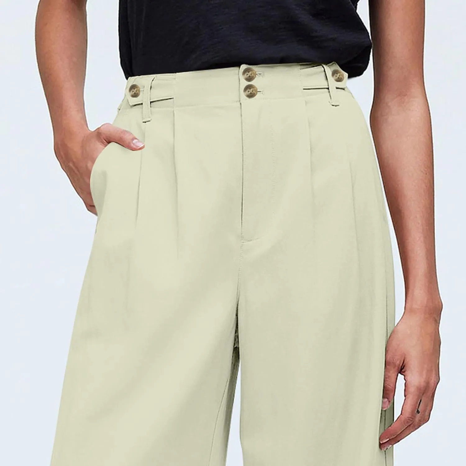 Wide Leg Dress Pants for Women High Waisted Business Casual Pants Baggy Comfy Office Work Pants Trousers with Pockets
