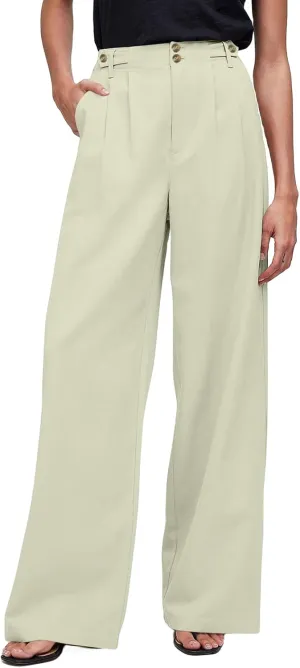 Wide Leg Dress Pants for Women High Waisted Business Casual Pants Baggy Comfy Office Work Pants Trousers with Pockets