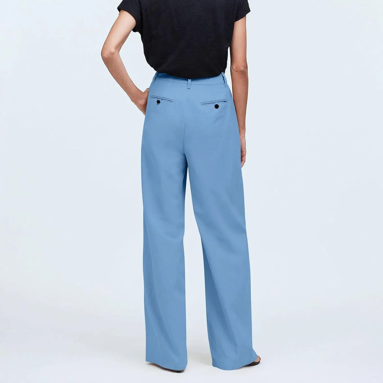 Wide Leg Dress Pants for Women High Waisted Business Casual Pants Baggy Comfy Office Work Pants Trousers with Pockets