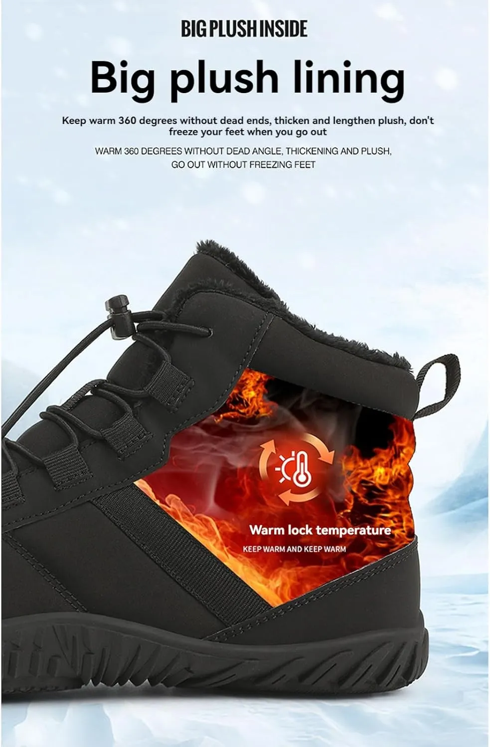 Winter Snow Boots for Women & Men | Minimalist Winter Snow Boots Barefoot | Warm Ankle Booties | Zero Drop Sole | Wide Toe Box | Slip on Sneakers | Waterproof Fur Lining Warm Snow Ankle Boots