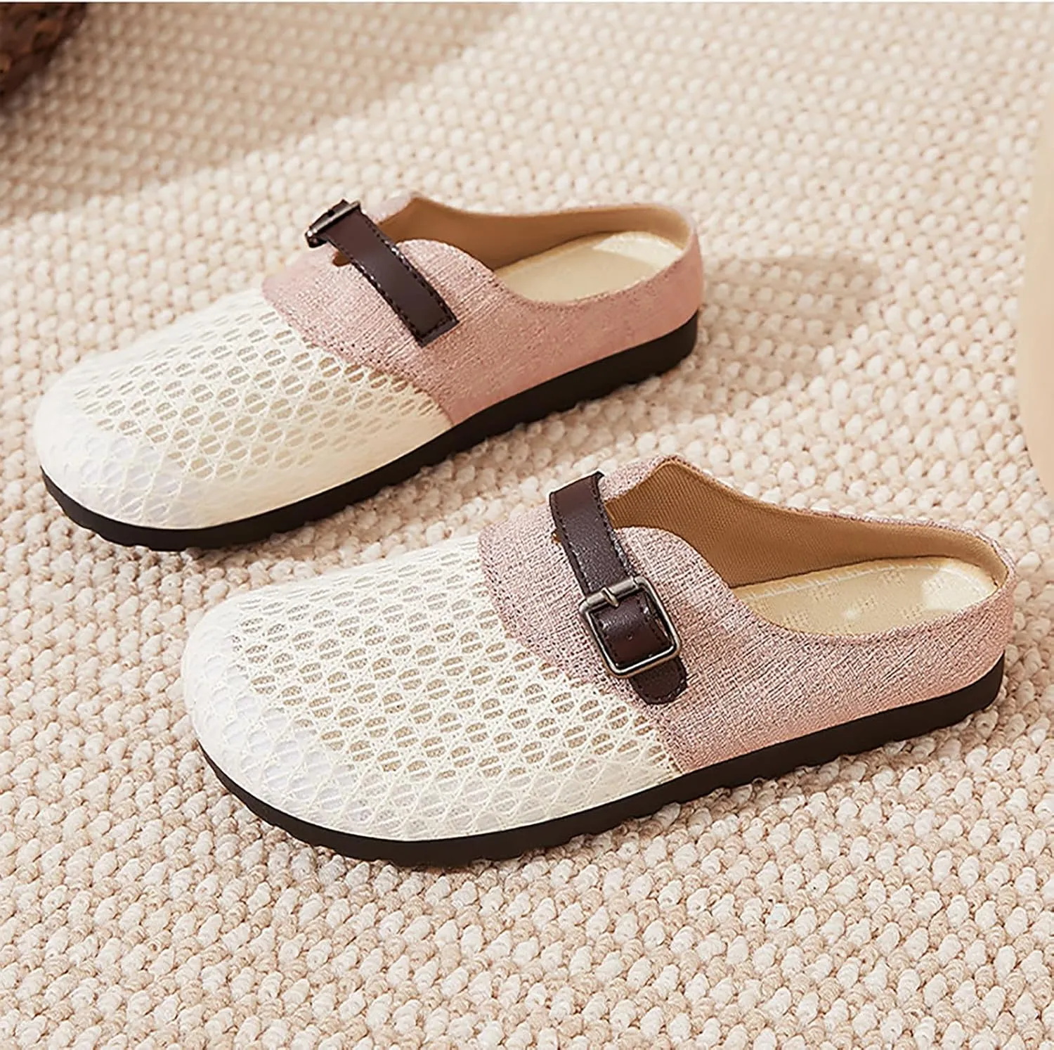 Women Comfortable Mules Sandals Slippers Men Women-Suede Upper House Home