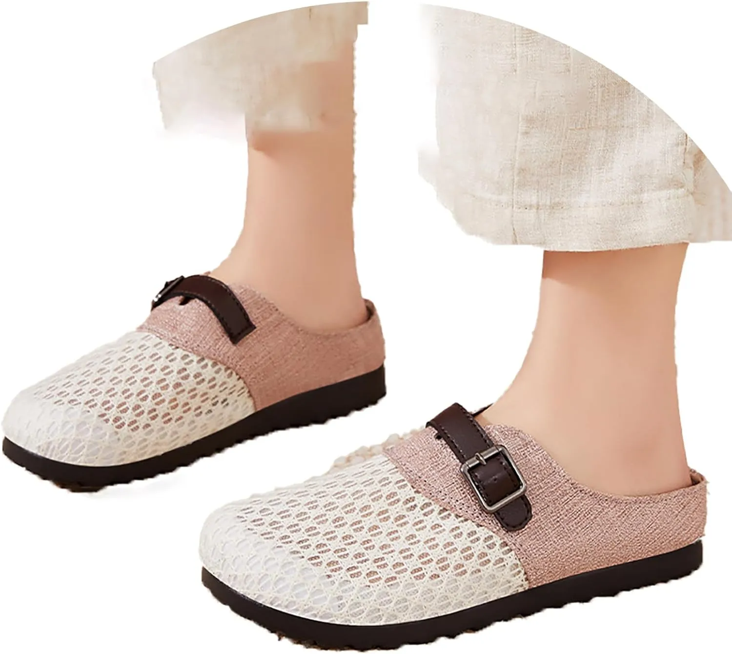 Women Comfortable Mules Sandals Slippers Men Women-Suede Upper House Home