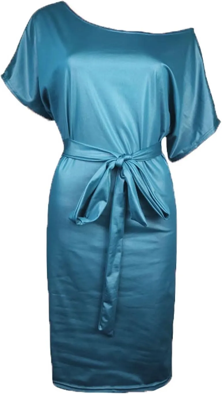 Women Sexy Leather Bodycon Dress, Off Shoulder Summer Midi Sundress Womens Pu Party Club Night Dresses with Belt