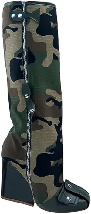 Women Wedge Boots Knee High Fashion Pull On Boots