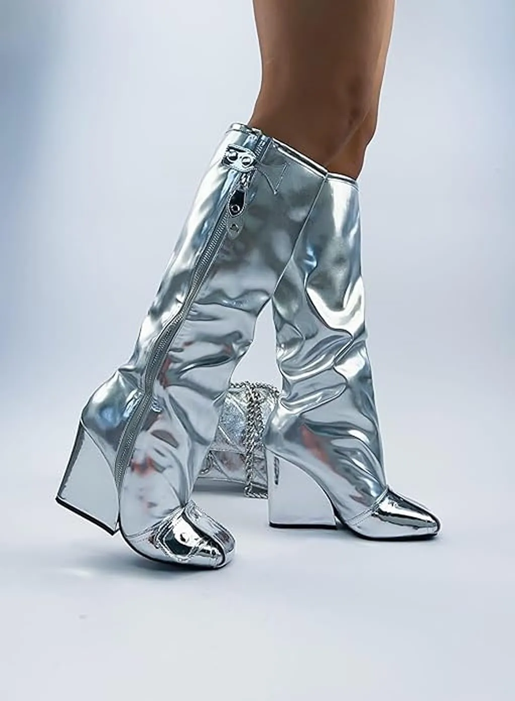 Women Wedge Boots Knee High Fashion Pull On Boots