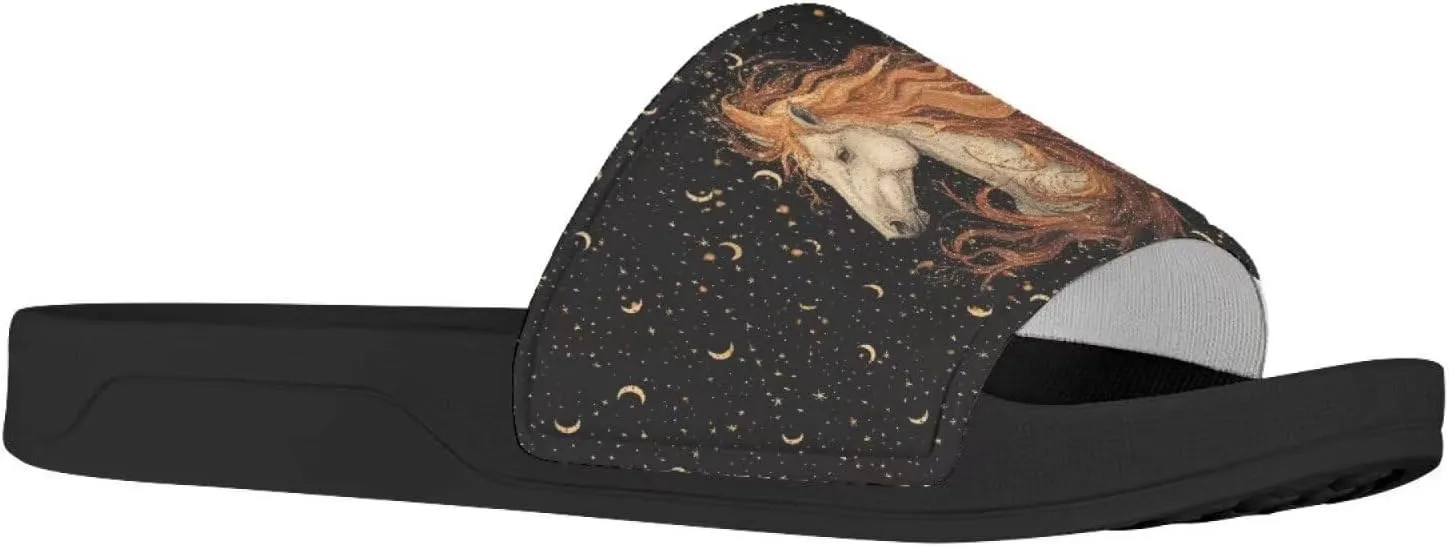 Womens Animal Printed Flat Sandals Non Slip Slide Sandals Shower Slippers Unisex Cute Summer Slide Slippers