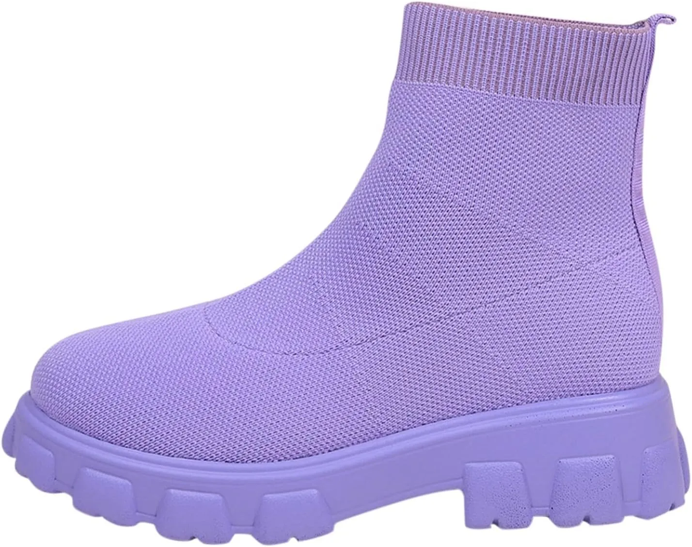 Womens Booties Low Heel Knit Boots Platform Ankle Boots Women's Boots Elastic Platform Ankle Booties Chunky Heel Boots