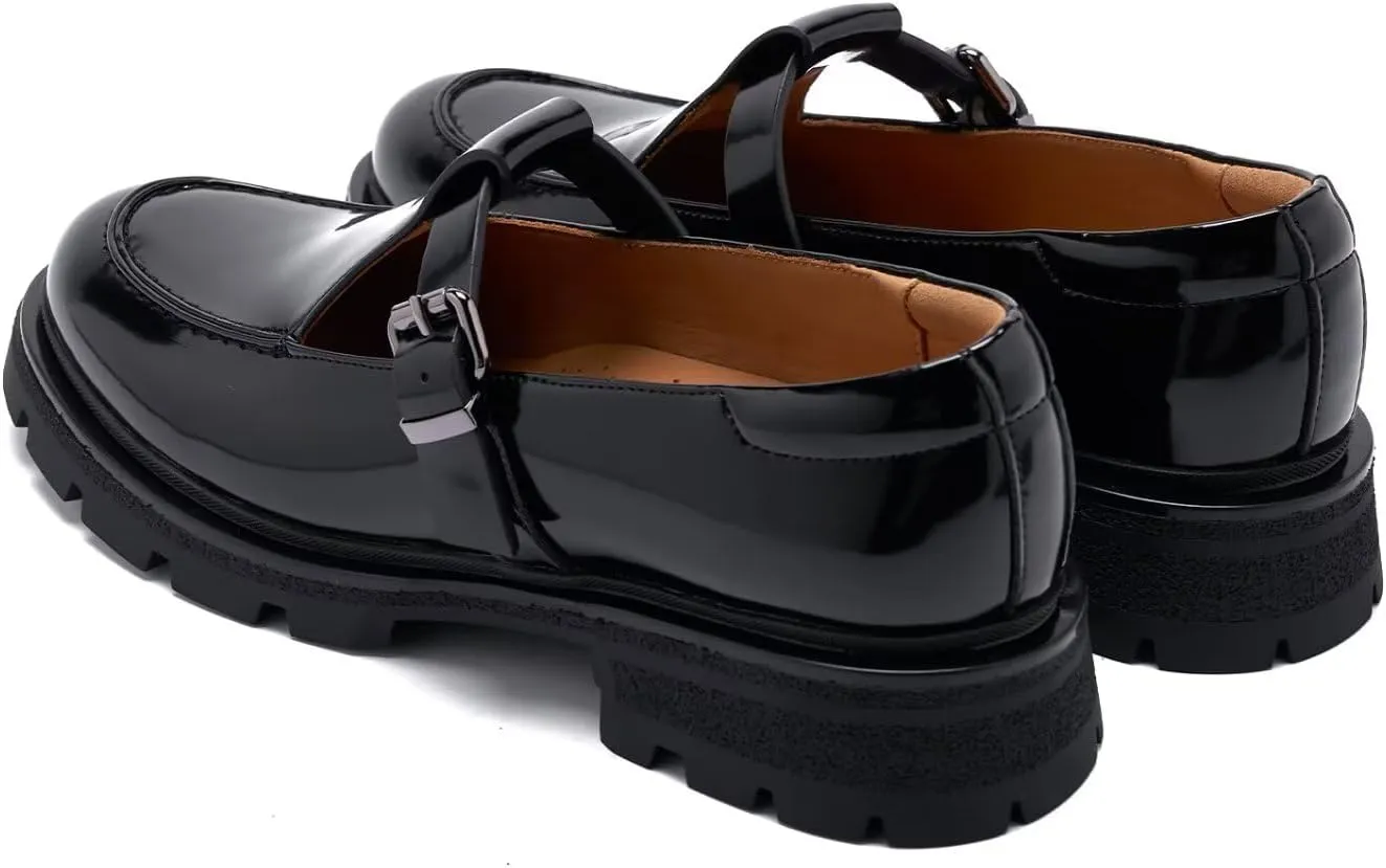 Women's Business Casual Chunky Loafers - Comfortable Platform Slip-Ons