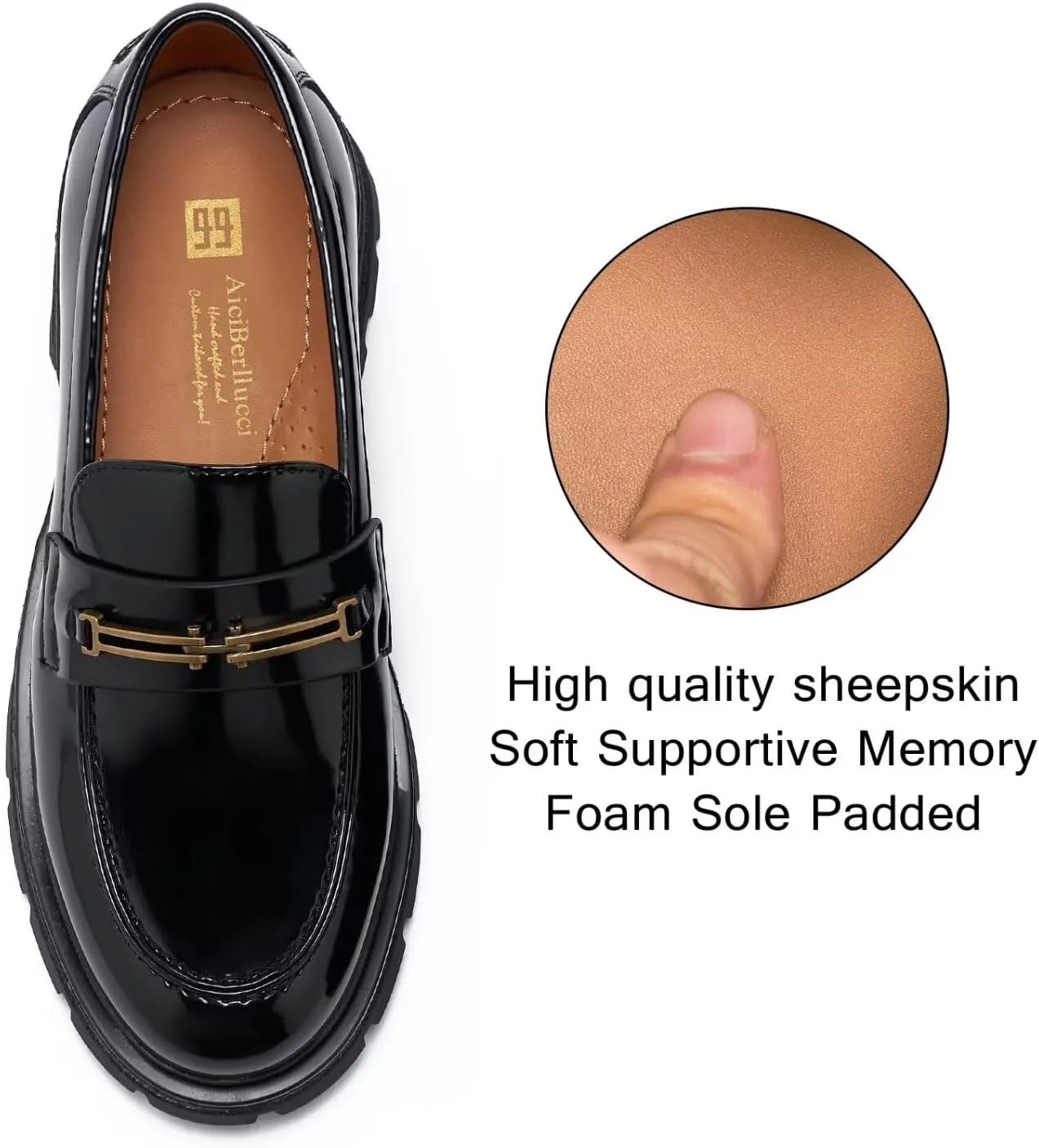 Women's Business Casual Chunky Loafers - Comfortable Platform Slip-Ons