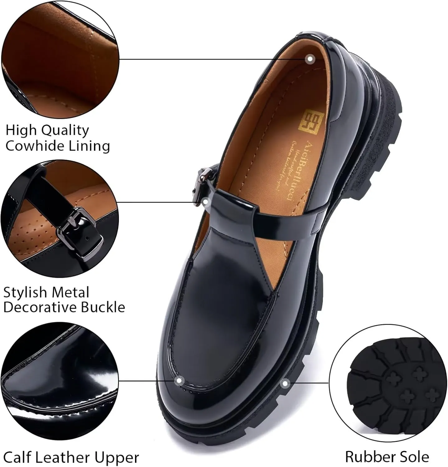 Women's Business Casual Chunky Loafers - Comfortable Platform Slip-Ons