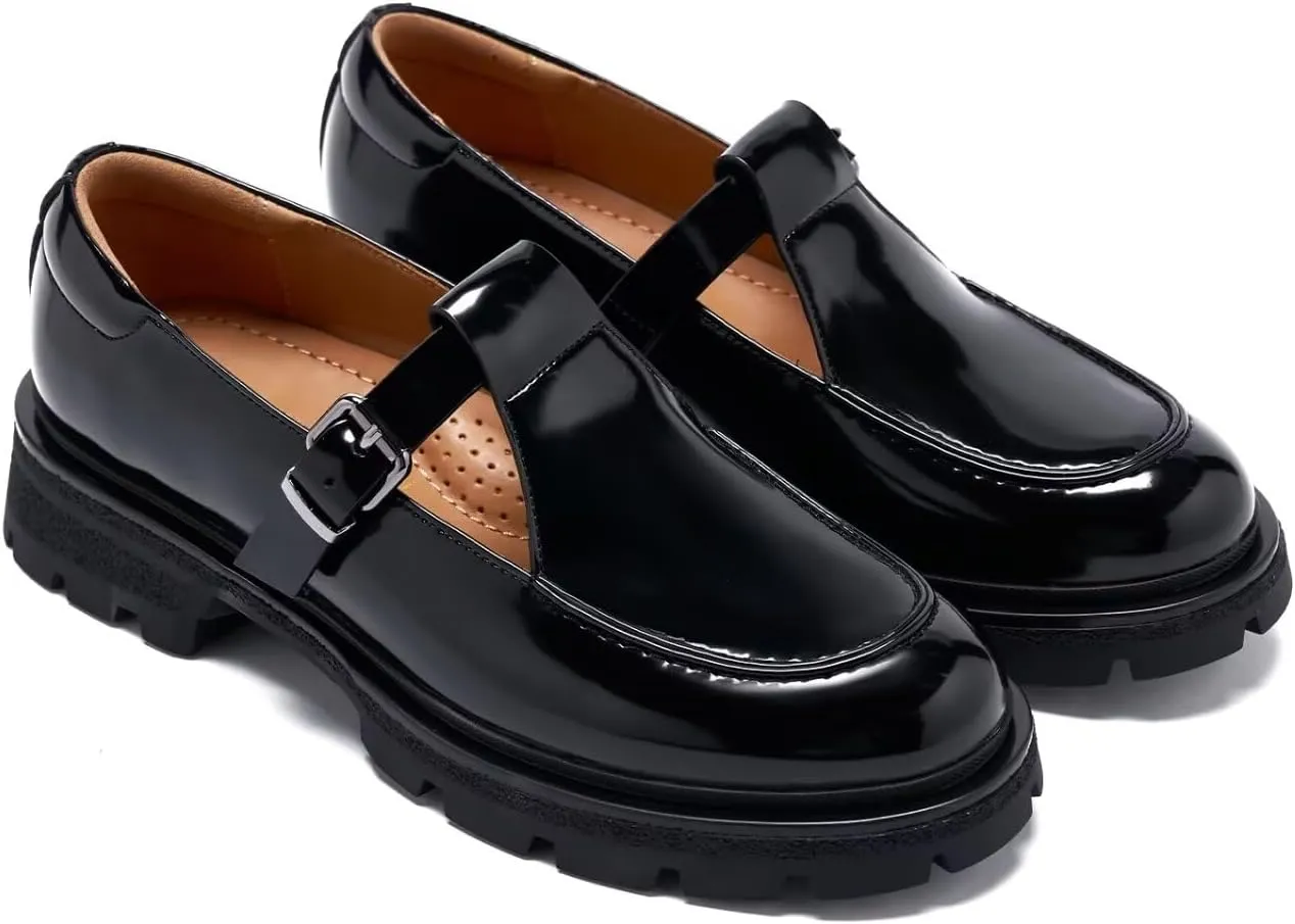 Women's Business Casual Chunky Loafers - Comfortable Platform Slip-Ons