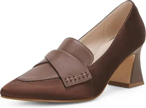 Women's Chunky Block Low Heels Pumps Stitching Retro Work Office Dress Shoes