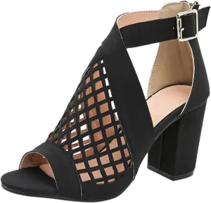 Women's Chunky High Heel Sandal Strappy Open Toe Ankle Strap Dress Shoes Bridesmaid Ladies in Wedding Bridal Shoes