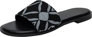 Women's Comfort Slide Sandals Fashion Summer Leather Flat Sandals