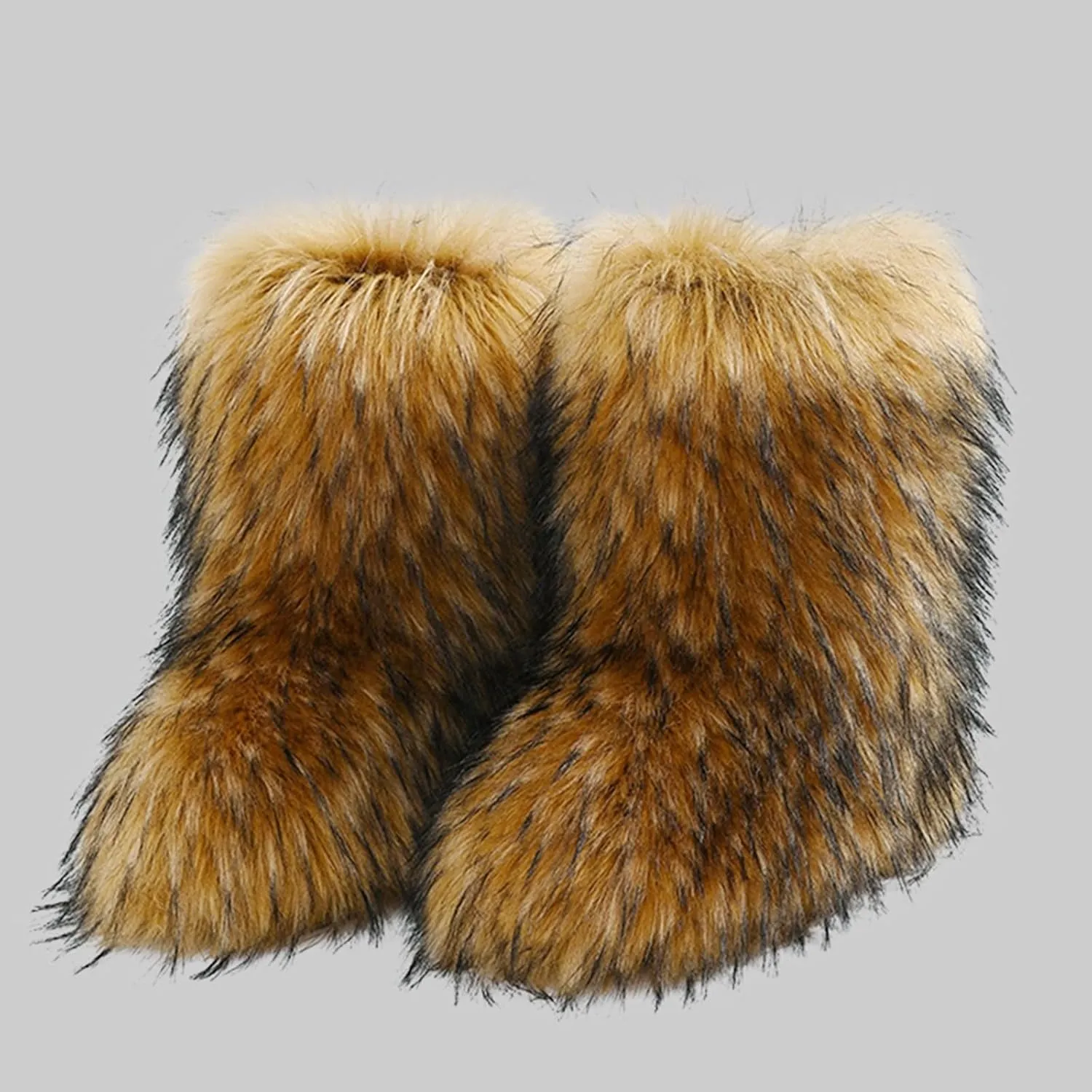Women's Fashion Casual Outdoor Furry Boots Winter Imitation Snow Boots 50cm High Boots City Snow Boots Women