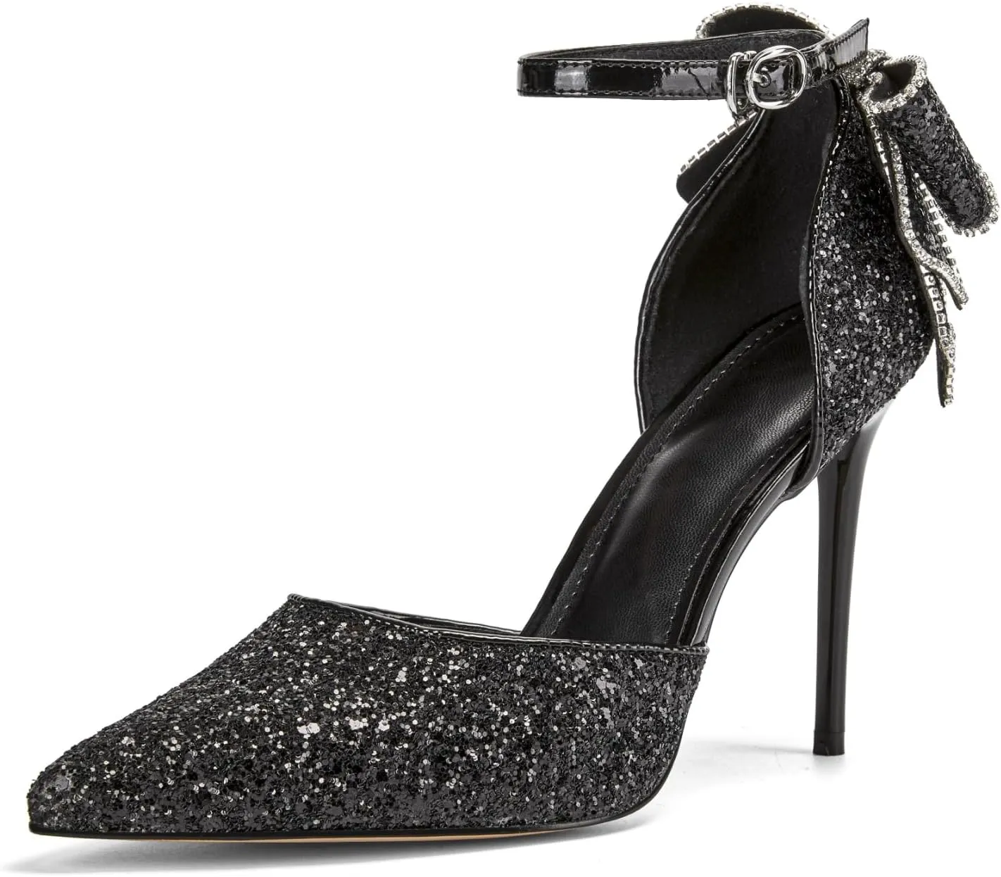 Women's High Heels Butterfly Back Sexy Stiletto Pumps Closed Toe Sparkly Ankle Strap Heels Sandals Dress Wedding Shoes for Women