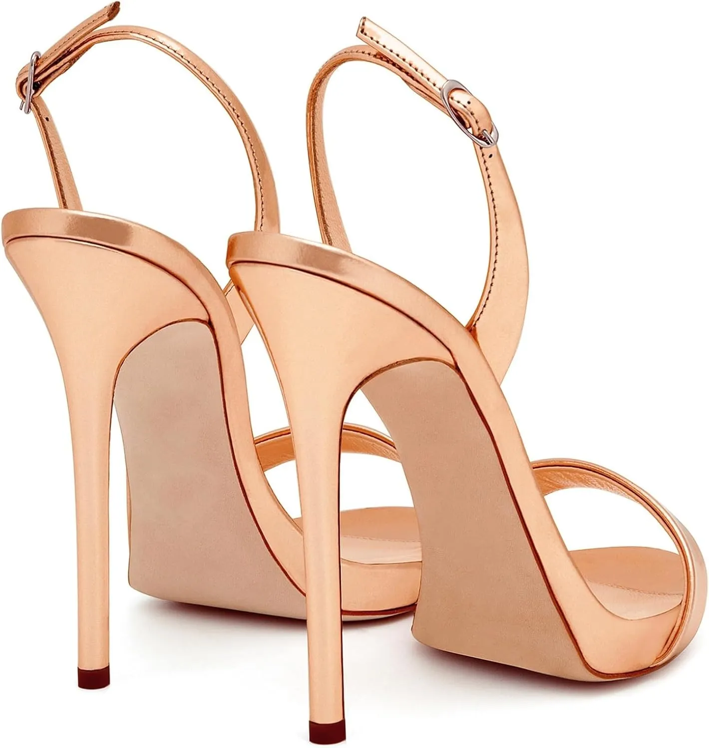 Women's One Word Belt Stiletto High Heels Fashion Pointed Toe Adjustable Ankle Straps Pump Dressy Sexy Sandals