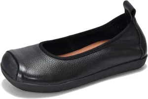 Women's Retro Genuine Leather Loafers Comfort Slip On Square Wide Toe Soft Bottom Low Heeled Ballet Flats Lightweight Non-Slip Prom Dress Shoes