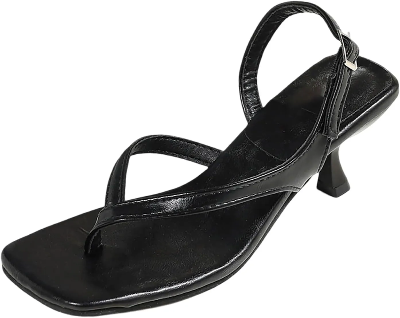 Women's Sandals Casual Wear Comfortable Thong Buckle Sandals With 6cm Heel Height Perfect Summer Outfits Beaded Heels