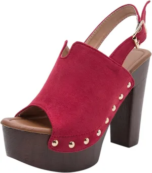 Womens Sandals Open Toe Platform Sandals Buckle Adjustable Strap Heeled Sandals Fashion Womens Dress Sandals