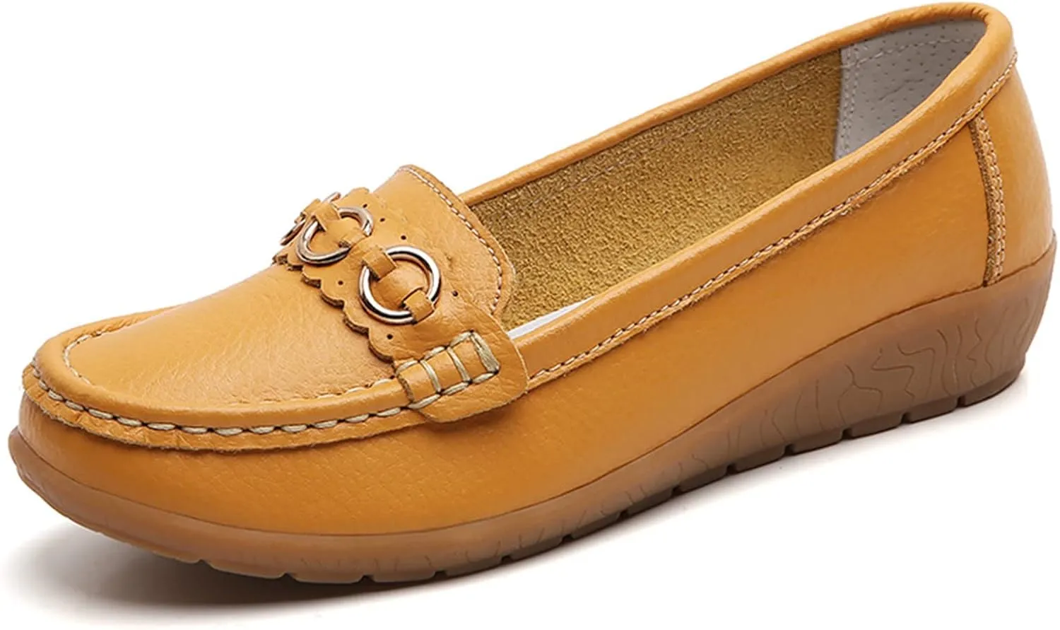 Women’s Shoes Womens Walking Flat Loafer Slip On Leather Loafer Comfortable Flat Shoes Outdoor Driving