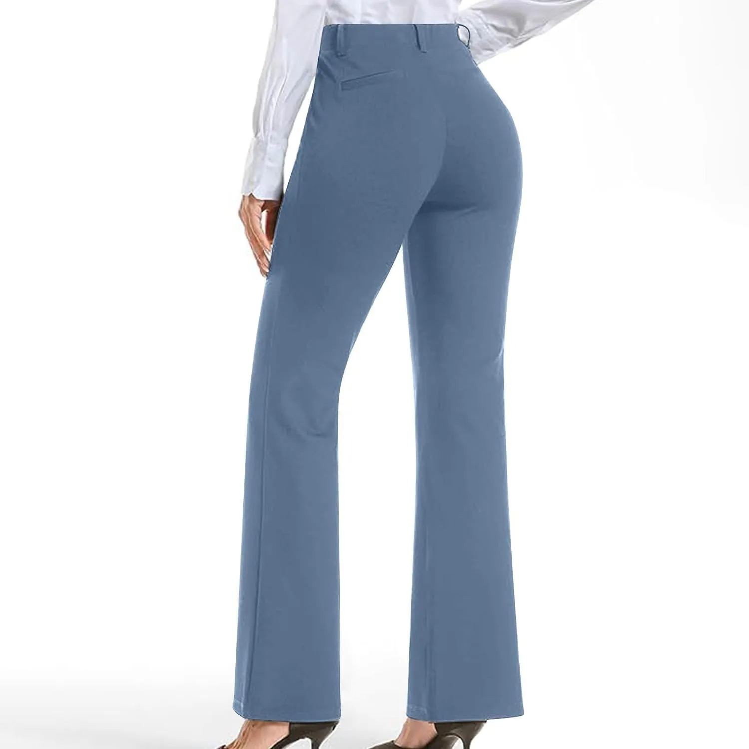 Work Pants Women Business Casual Dress Pants Bootcut Trousers Pants with Pockets Ladies High Waisted Pants