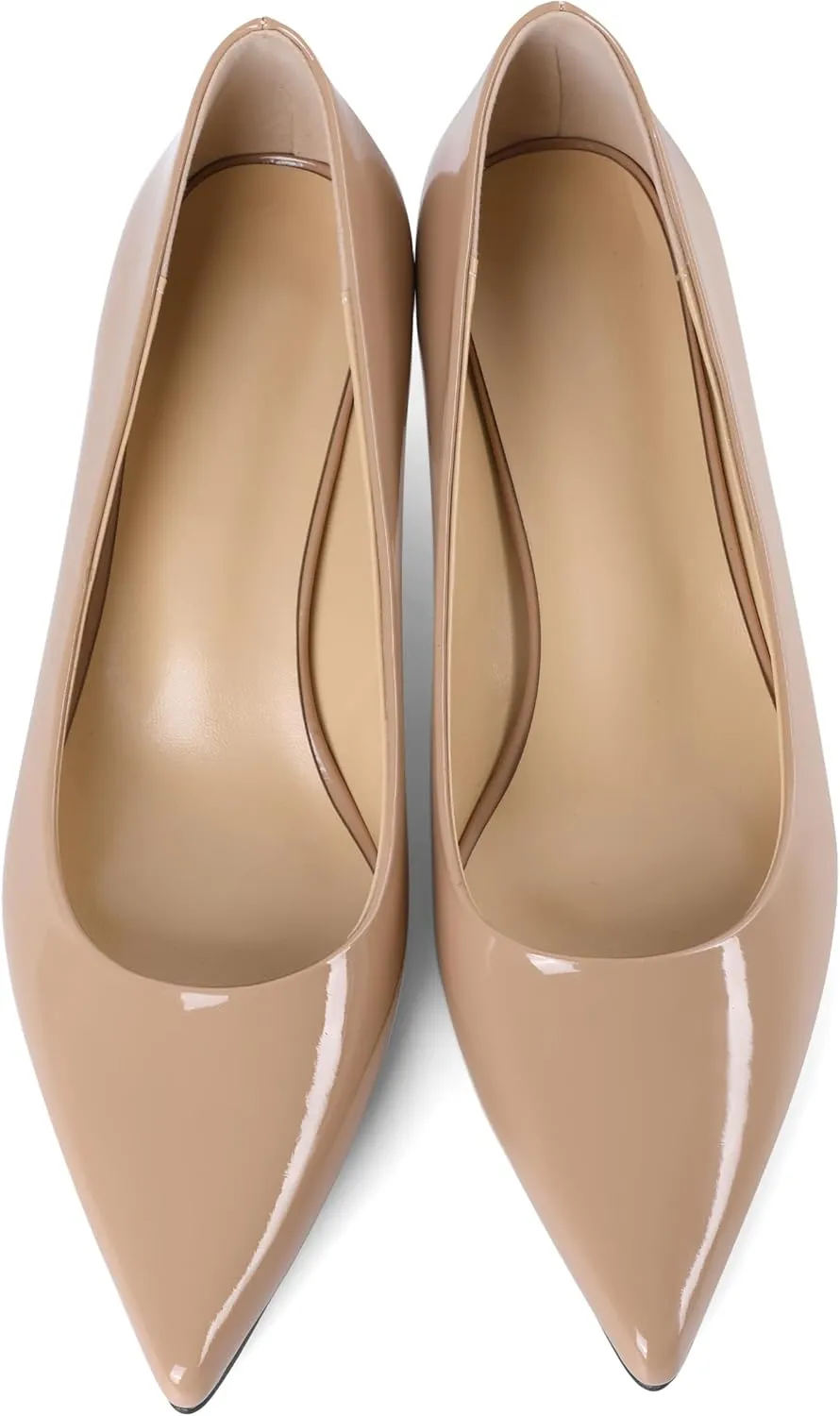 YODEKS Womens Kitten Heel Pumps Pointy Toe Low Kitten Heels Slip On 2 Inch Office Dress Shoes