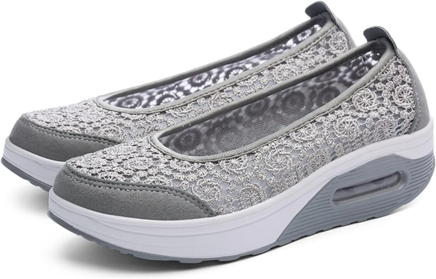 ZBYY Women Sneakers Comfort Slip On Wedges Shoes Breathable Platform Mesh Walking Shoes Nurse Shoes Mary Jane Shoes