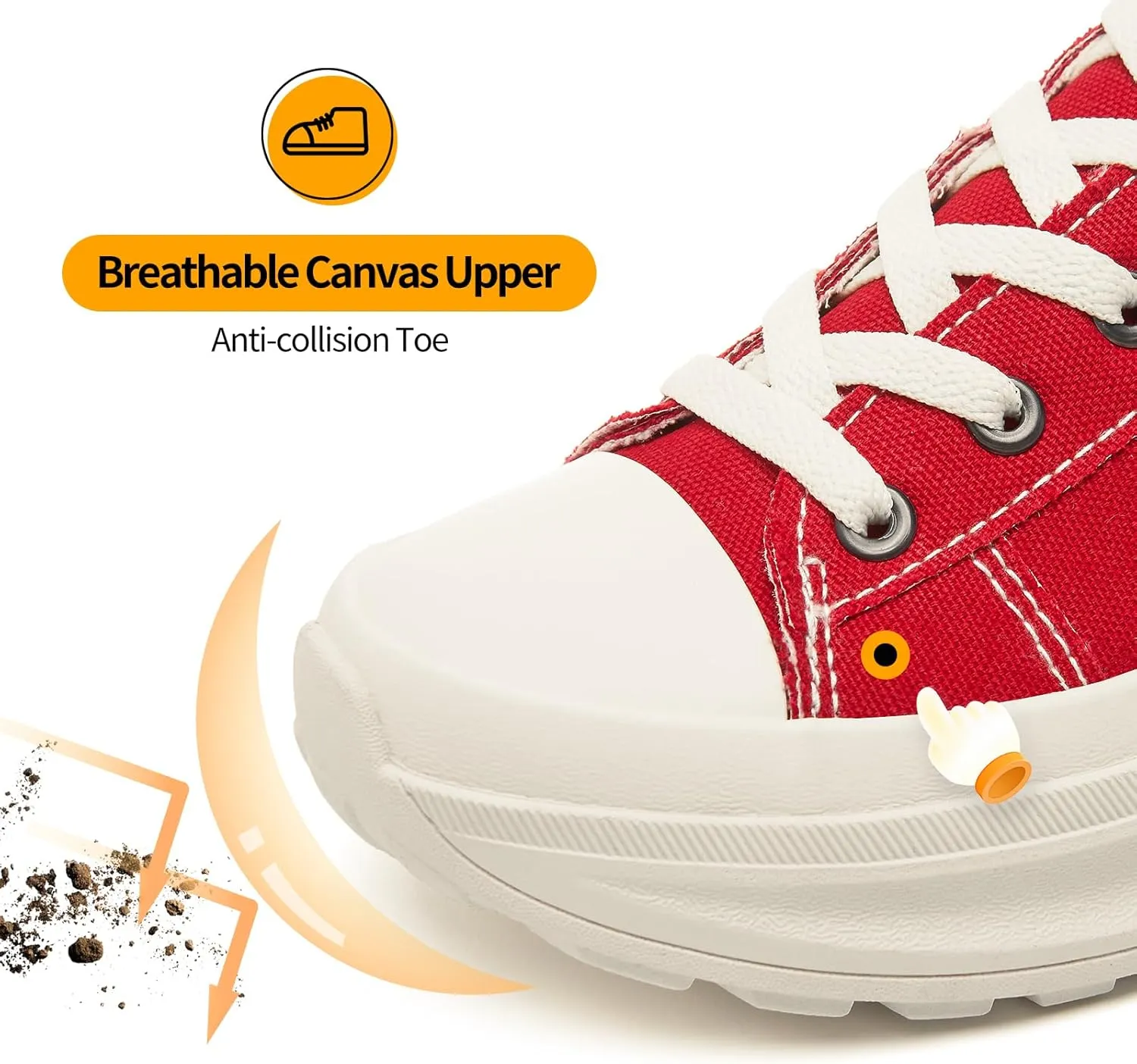 ZGR Womens Low Top Platform Sneakers,White Canvas Sneakers,Casual Platform Tennis Shoes