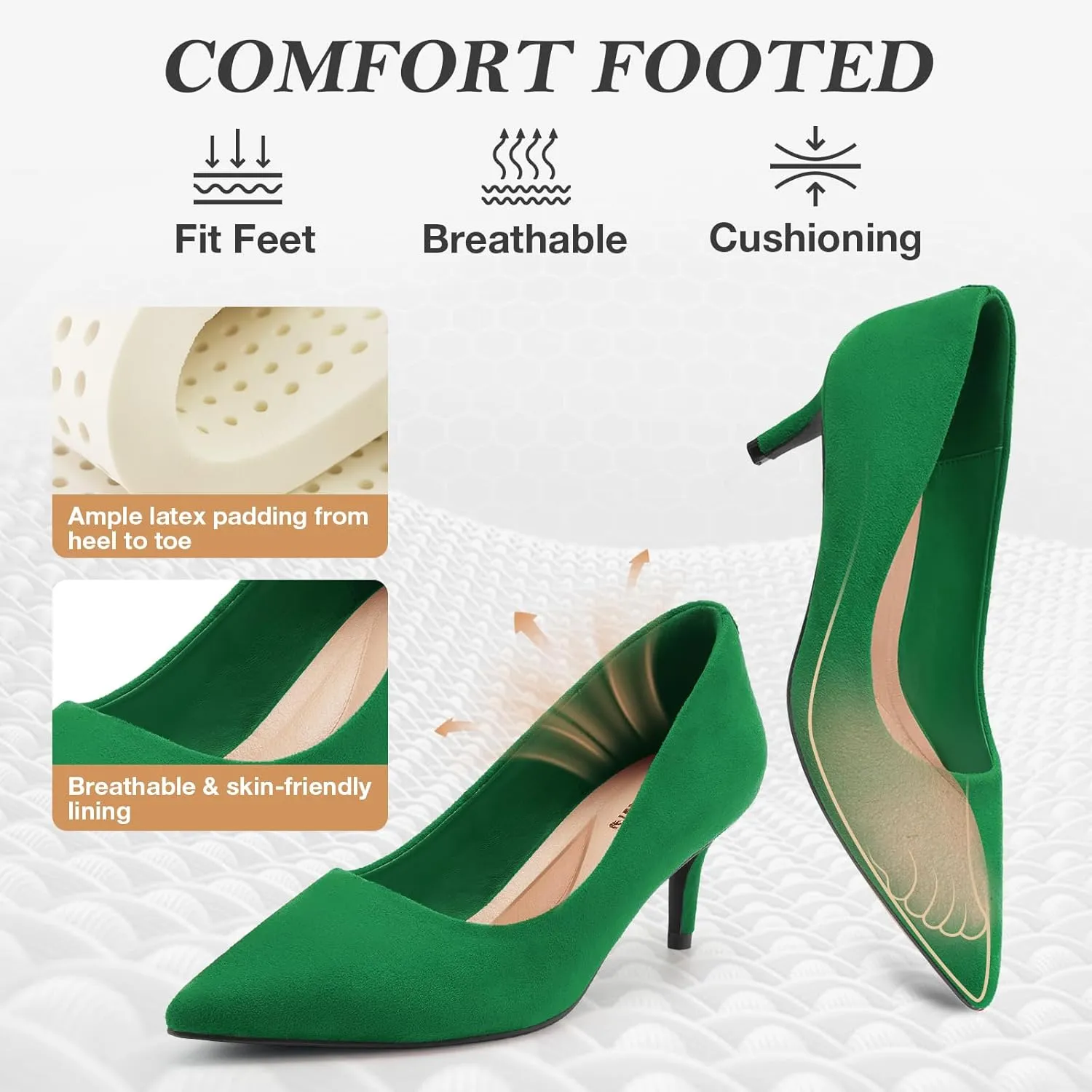 ZURIN Women's Pointed Toe Comfortable Stiletto Heels Closed Toe Dress Pumps Shoes for Wedding Work Office Business